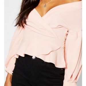 Boohoo Wrap Top